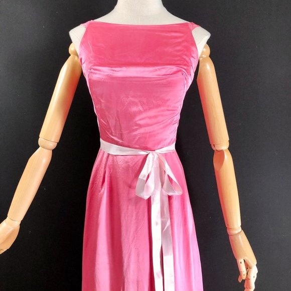 COTILLION PINK formal dress bubblegum silk long ma - Picture 5 of 9